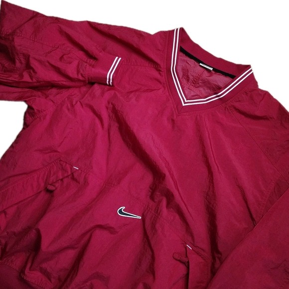 Nike Other - Vintage Nike Mens Windbreaker Pullover XL Maroon Red Center Check Swoosh 90s